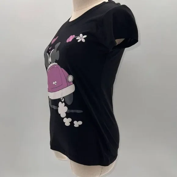 Disney Black/Pink/White Mickey/Minnie Graphic Short Sleeve T-Shirt- S - Picture 11 of 11